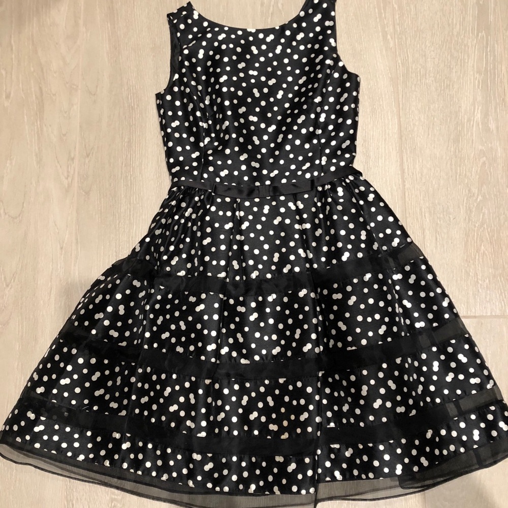Taylor Black and White Polka Dot Dress Size 0-2